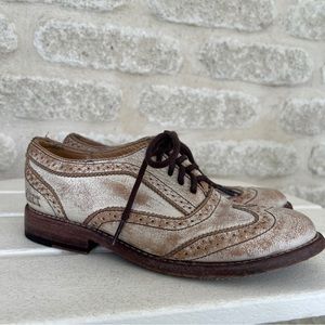 Bed Stu Lita Oxford Nectar 6 white distressed shoes vintage look